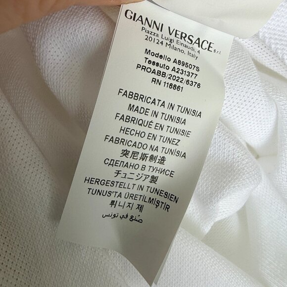 VERSACE A89507S Men's WHITE POLO SHIRT EMBROIDERED MEDUSA, Sm, XL, 2XL - Picture 11 of 14